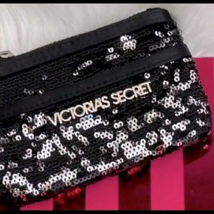 Victoria’s Secret Keychain Sequin Wallet Black